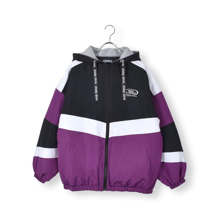 配色 切り替え タフタ 中綿 フード ジャケット (130~160cm)[品番