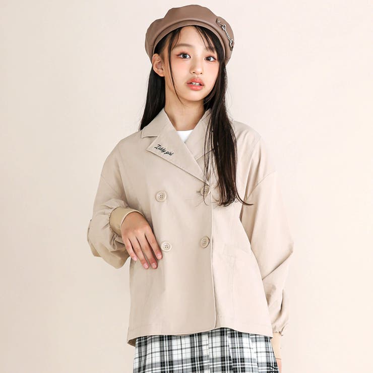 【 ニコ☆プチ 掲載 】トレンチコート風ブルゾン(130~160cm) | ZIDDY | 詳細画像3 