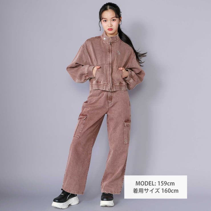 【 ニコ☆プチ 掲載 】ハイネックデニムジャケット(130~160cm) | ZIDDY | 詳細画像2 