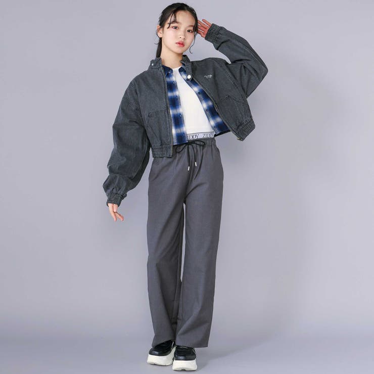 【 ニコ☆プチ 掲載 】ハイネックデニムジャケット(130~160cm) | ZIDDY | 詳細画像8 