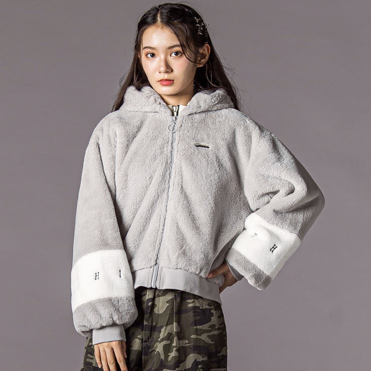 【 ニコ☆プチ 掲載 】ショート丈ファーブルゾン(130~160cm) | ZIDDY | 詳細画像1 