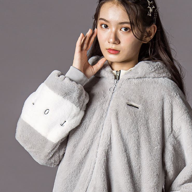 【 ニコ☆プチ 掲載 】ショート丈ファーブルゾン(130~160cm) | ZIDDY | 詳細画像10 