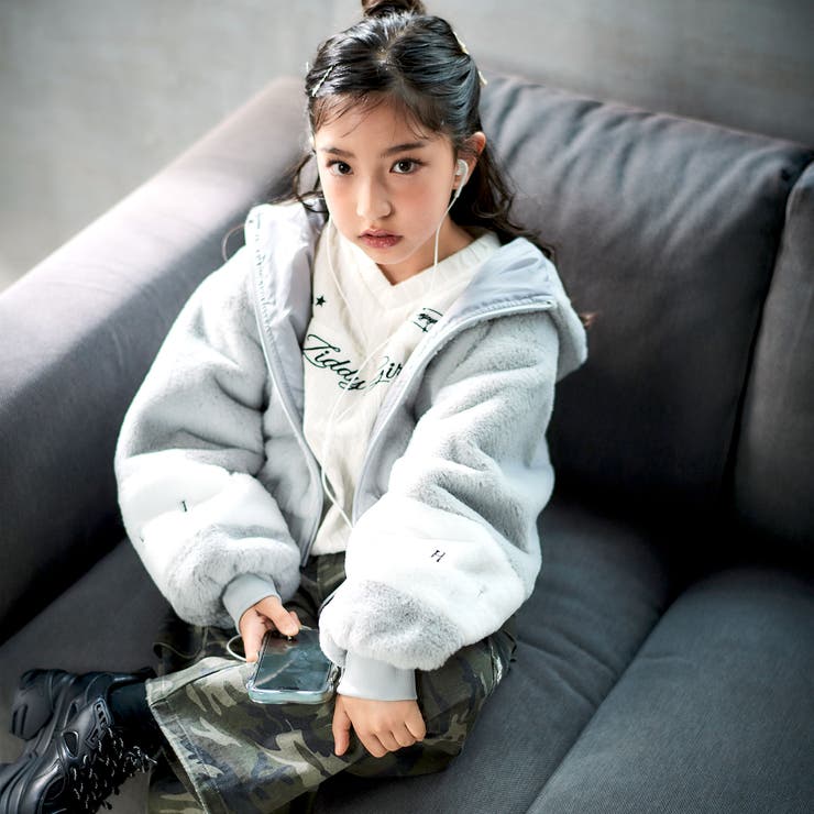 【 ニコ☆プチ 掲載 】ショート丈ファーブルゾン(130~160cm) | ZIDDY | 詳細画像5 