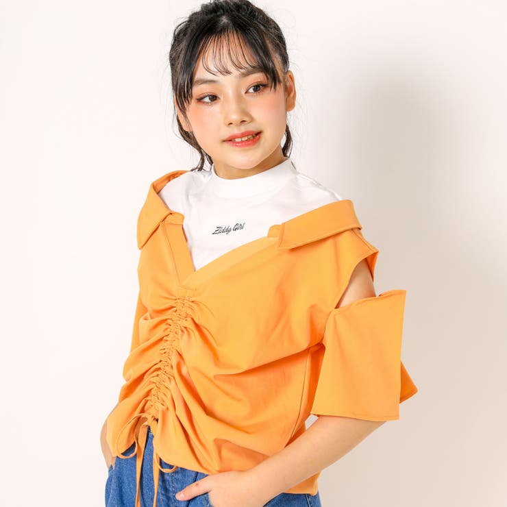 オレンジ | ドロストドッキングシャツ(130~160cm) | ZIDDY
