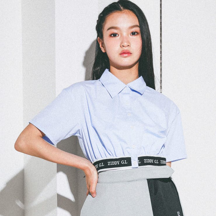 【 ニコ☆プチ 掲載 】裾ゴムクロップドシャツ(130~160cm) | ZIDDY | 詳細画像6 