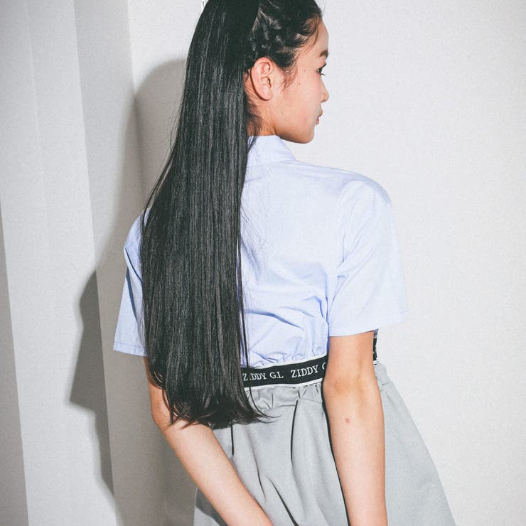 【 ニコ☆プチ 掲載 】裾ゴムクロップドシャツ(130~160cm) | ZIDDY | 詳細画像7 