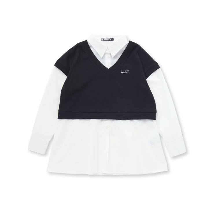 【 ニコ☆プチ 掲載 】ショートベストドッキング風シャツ(130~160cm) | ZIDDY | 詳細画像11 