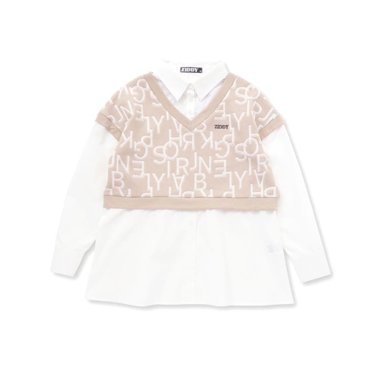 【 ニコ☆プチ 掲載 】ショートベストドッキング風シャツ(130~160cm) | ZIDDY | 詳細画像13 