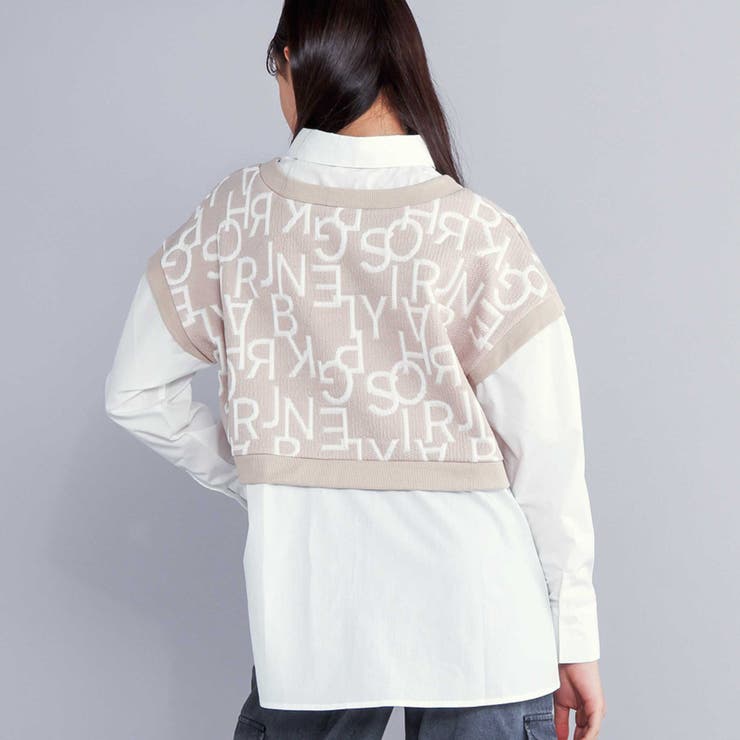 【 ニコ☆プチ 掲載 】ショートベストドッキング風シャツ(130~160cm) | ZIDDY | 詳細画像7 