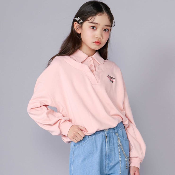 ピンク | 襟付きドロストシャツ(130~160cm) | ZIDDY