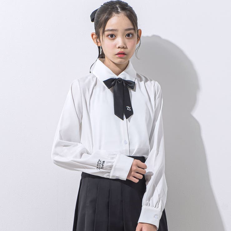 【 ニコ☆プチ 掲載 】リボン付きブラウス(130~160cm) | ZIDDY | 詳細画像4 