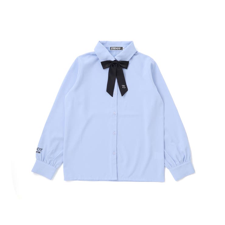 ブルー | 【 ニコ☆プチ 掲載 】リボン付きブラウス(130~160cm) | ZIDDY