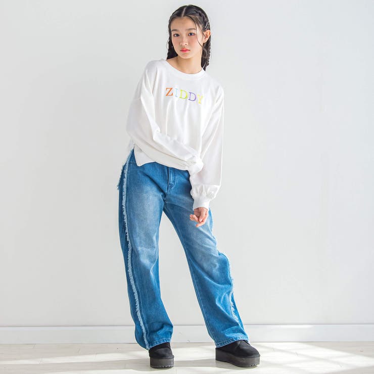 サイドジップカラフルロゴ刺しゅうプルオーバー(130~160cm) | ZIDDY | 詳細画像5 