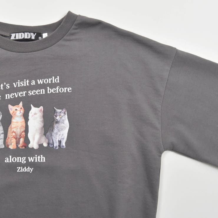 ネコプリント裏起毛トレーナー(130~160cm) | ZIDDY | 詳細画像13 