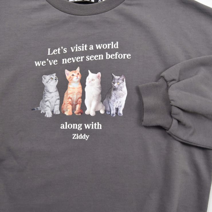 ネコプリント裏起毛トレーナー(130~160cm) | ZIDDY | 詳細画像14 