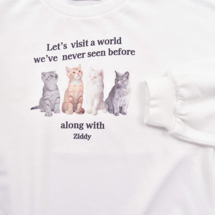 ネコプリント裏起毛トレーナー(130~160cm) | ZIDDY | 詳細画像9 