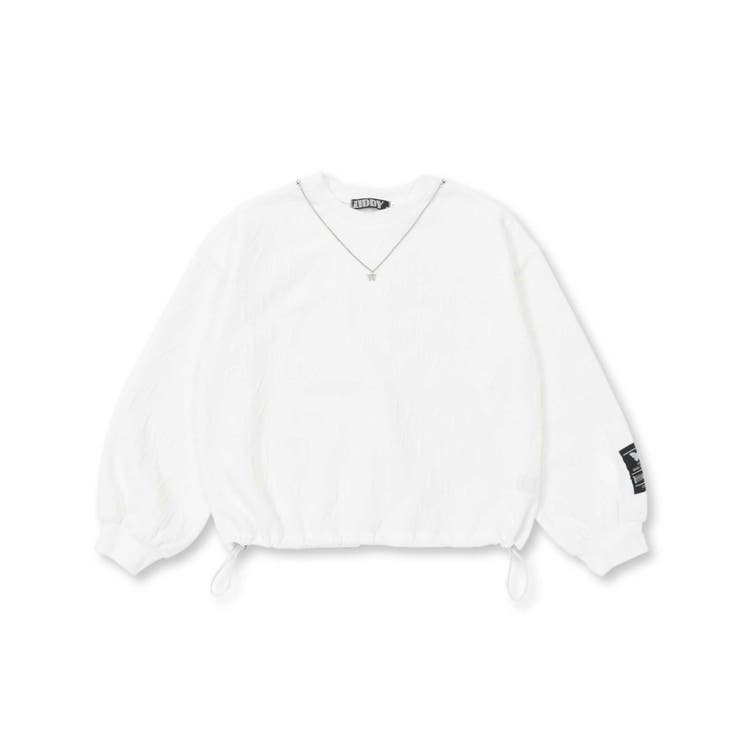 ホワイト | ネックレス付きキルトドロストプルオーバー(130~160cm) | ZIDDY