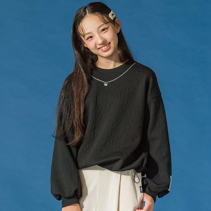 ブラック | ネックレス付きキルトドロストプルオーバー(130~160cm) | ZIDDY