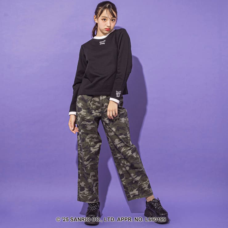 【クロミ】刺しゅう配色リンガースウェット(130~160cm) | ZIDDY | 詳細画像4 