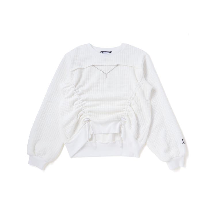 ホワイト | 膨れジャガードトドロストトップス(130~160cm) | ZIDDY