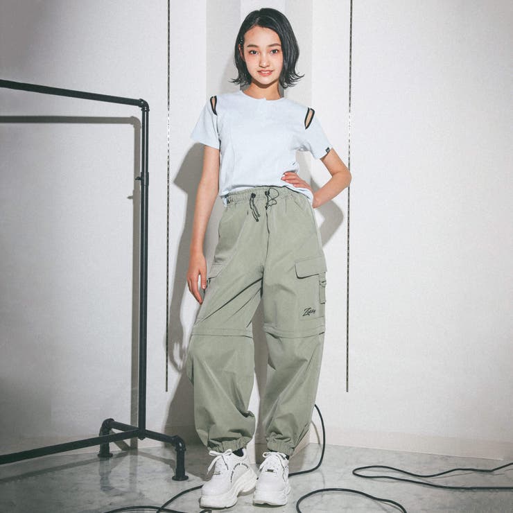 セール】2WAY Twill ＆ Denim Wide Cargo Pants/2WAY スプレー