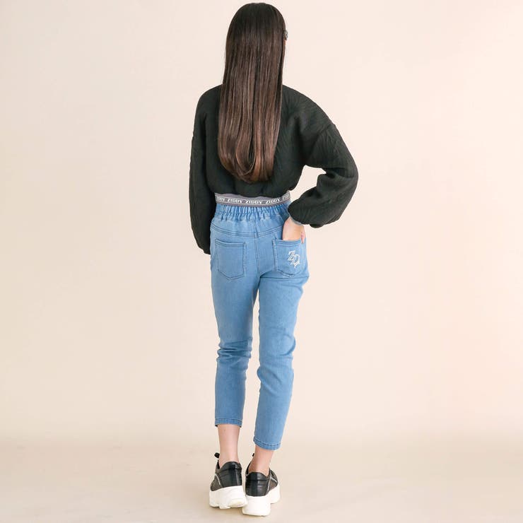 【 ニコ☆プチ 掲載 】プチハイウエストスキニー(130~160cm) | ZIDDY | 詳細画像7 