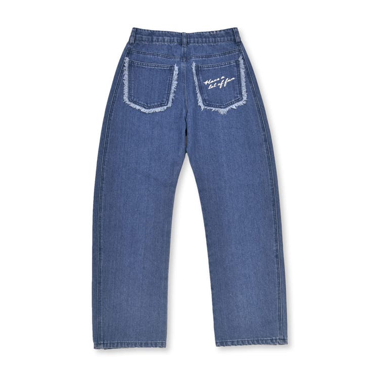 ニコ☆プチ 掲載 】フリンジデニムパンツ(130~160cm)[品番