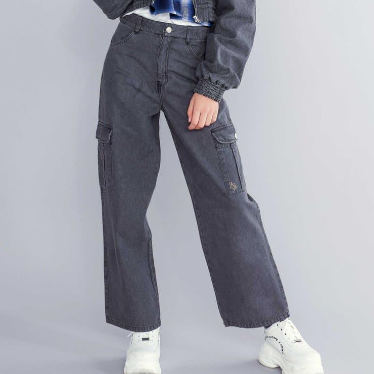 【 ニコ☆プチ 掲載 】デニムカーゴパンツ(130~160cm) | ZIDDY | 詳細画像1 