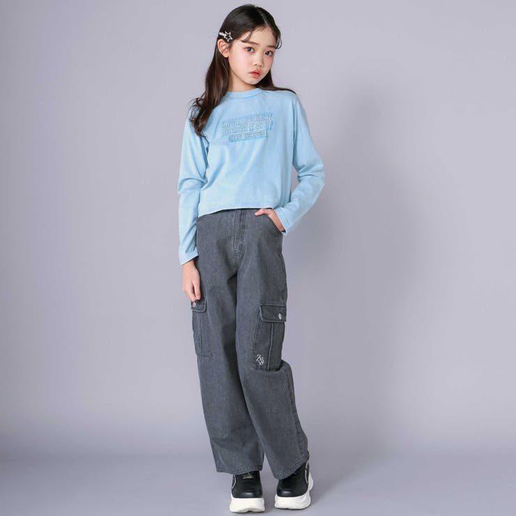 【 ニコ☆プチ 掲載 】デニムカーゴパンツ(130~160cm) | ZIDDY | 詳細画像10 