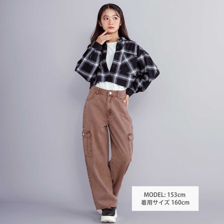 【 ニコ☆プチ 掲載 】デニムカーゴパンツ(130~160cm) | ZIDDY | 詳細画像2 