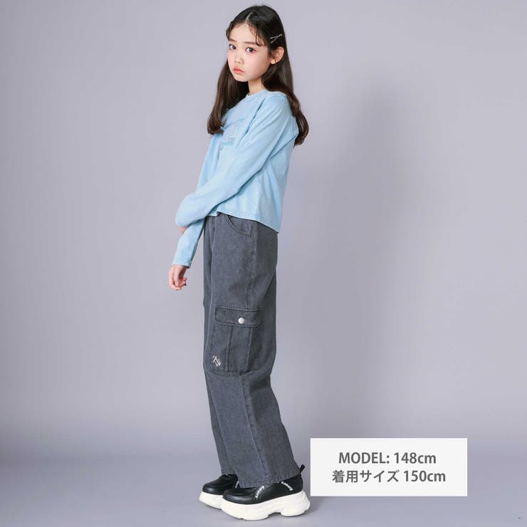【 ニコ☆プチ 掲載 】デニムカーゴパンツ(130~160cm) | ZIDDY | 詳細画像5 
