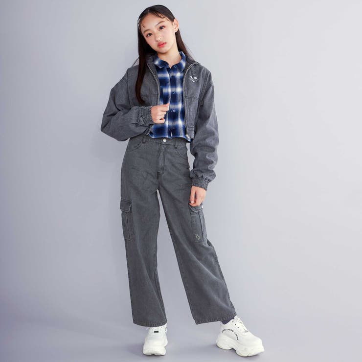 【 ニコ☆プチ 掲載 】デニムカーゴパンツ(130~160cm) | ZIDDY | 詳細画像9 