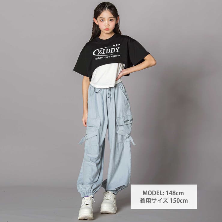 サテンカーゴパンツ(130~160cm)[品番：BEBK0010797]｜ZIDDY