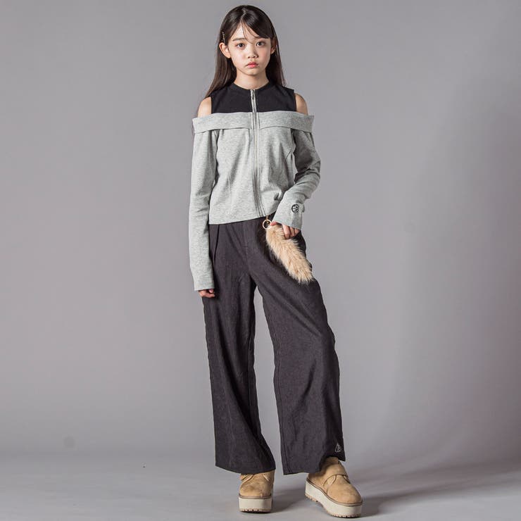 キーホルダー付きサテンライクワイドパンツ(130~160cm) | ZIDDY | 詳細画像4