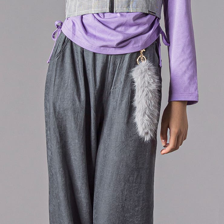 キーホルダー付きサテンライクワイドパンツ(130~160cm) | ZIDDY | 詳細画像6