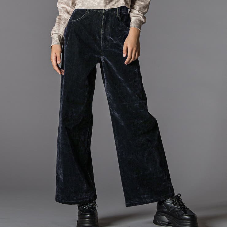 ブラック | フロッキーワイドデニム(130~160cm) | ZIDDY