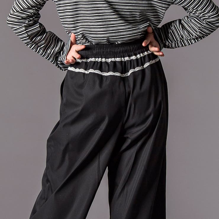 チラレースウエストワイドパンツ(130~160cm) | ZIDDY | 詳細画像5 