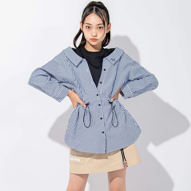 ニコ☆プチ 掲載 】ジップデザインスリットスカパン(130~160cm)[品番