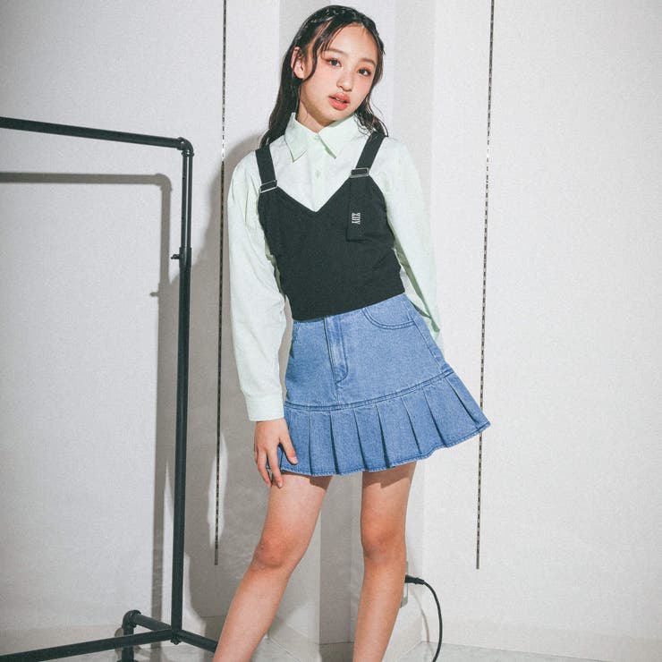 裾切り替えプリーツデニムスカパン(130~160cm) | ZIDDY | 詳細画像5 