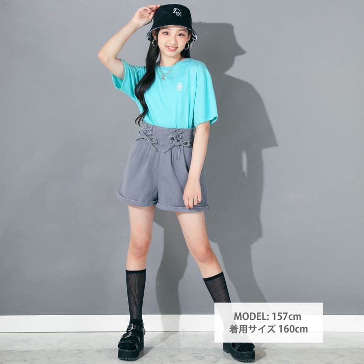 【 ニコ☆プチ 掲載 】レースアップショートパンツ(130~160cm) | ZIDDY | 詳細画像2 