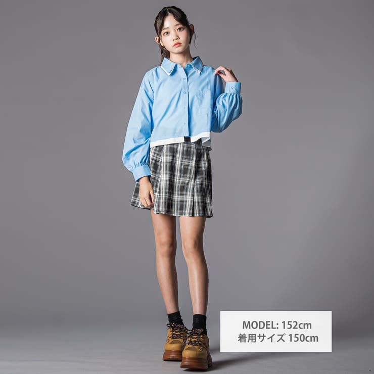 合皮ベルト付きチェックスカパン(130~160cm) | ZIDDY | 詳細画像3 