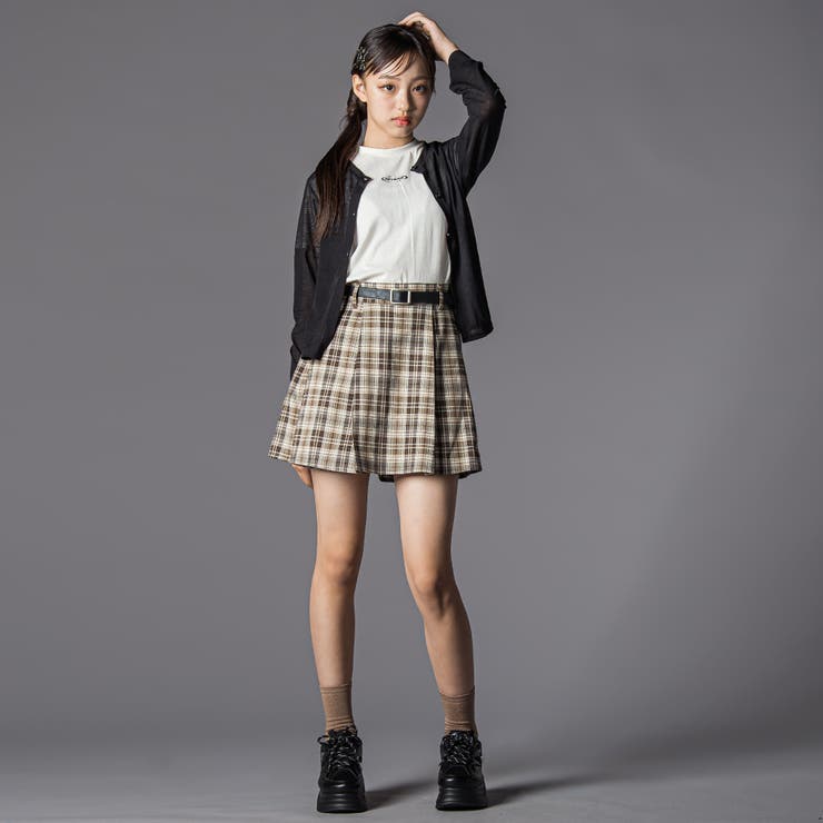 合皮ベルト付きチェックスカパン(130~160cm) | ZIDDY | 詳細画像7 