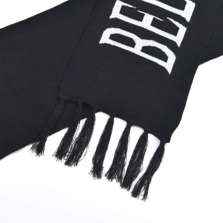 CCロゴ ニットマフラー ブラック/ホワイト♡ 新品未使用 ニコ☆プチ 掲載 】ビッグロゴマフラー[品番：BEBK0010027]｜ZIDDY