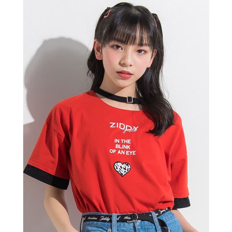 チョーカー リブ Tシャツ (130~160cm)[品番：BEBK0000640]｜ZIDDY