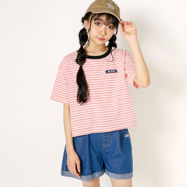 ロゴ刺繍ボーダーTシャツ(130~160cm) | ZIDDY | 詳細画像5 