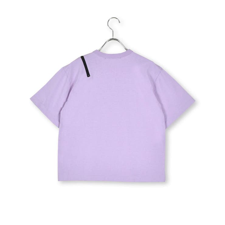 bebe ストーン装飾 ホワイト Tシャツ ロゴラインストーン肩開きTシャツ(130~160cm)(130cm ブラック