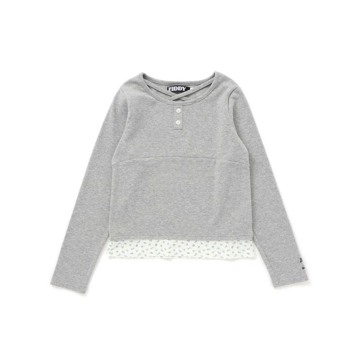 【 ニコ☆プチ 掲載 】クロスネック裾花柄Tシャツ(130~160cm) | ZIDDY | 詳細画像11 