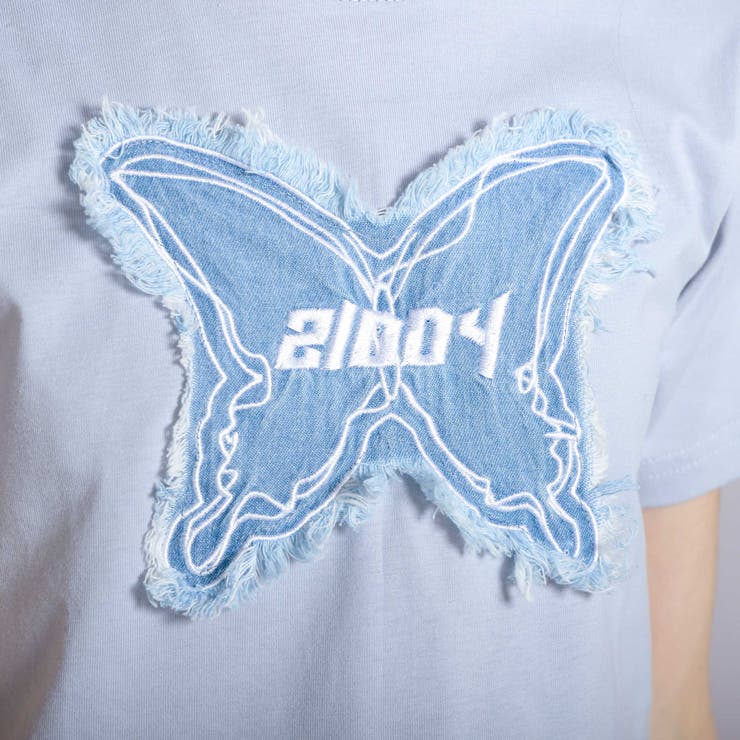 蝶モチーフTシャツ(130~160cm)[品番：BEBK0011128]｜ZIDDY