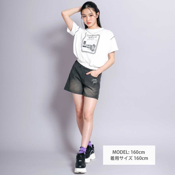 ネックレス付きバラモチーフTシャツ(130~160cm) | ZIDDY | 詳細画像2