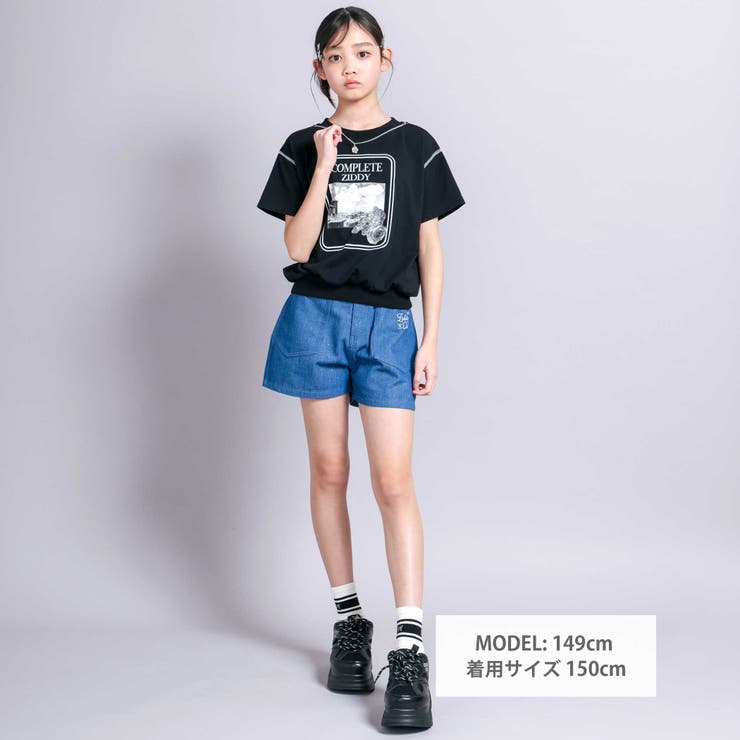 ネックレス付きバラモチーフTシャツ(130~160cm) | ZIDDY | 詳細画像3